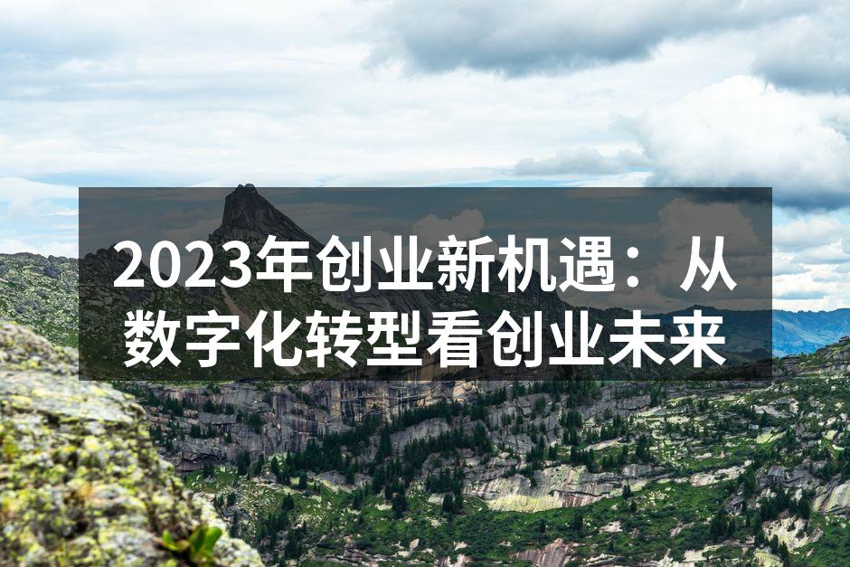 2023年创业新机遇：从数字化转型看创业未来